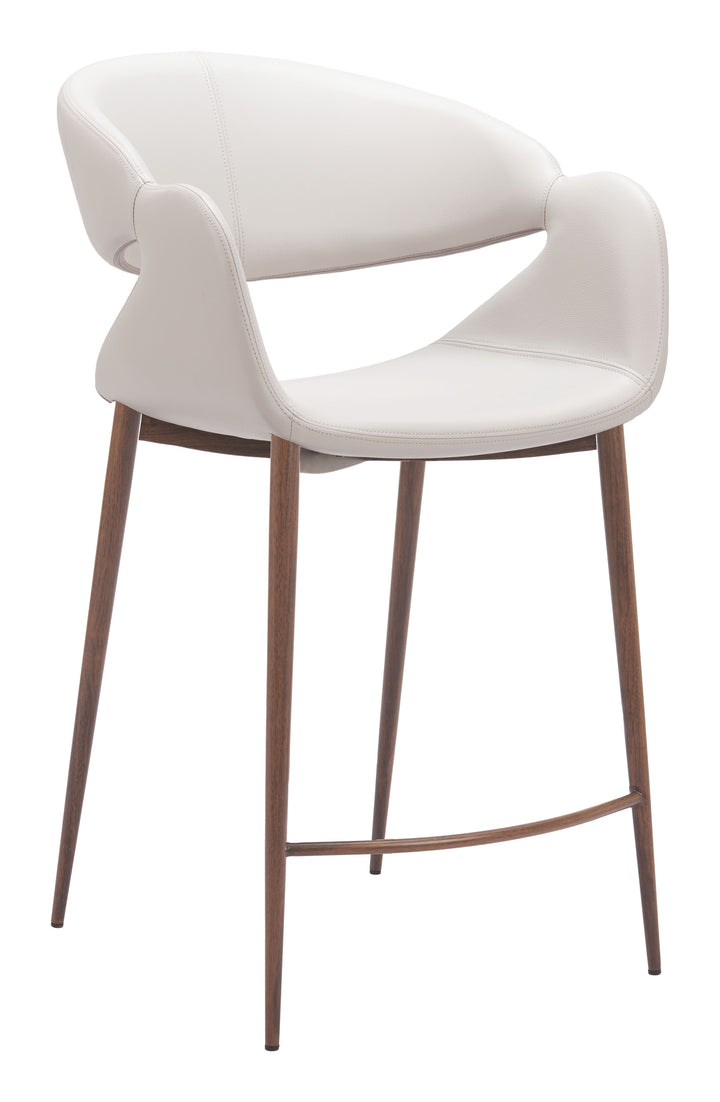 Zuo Limay Counter Stool (Set of 2) Beige & Walnut