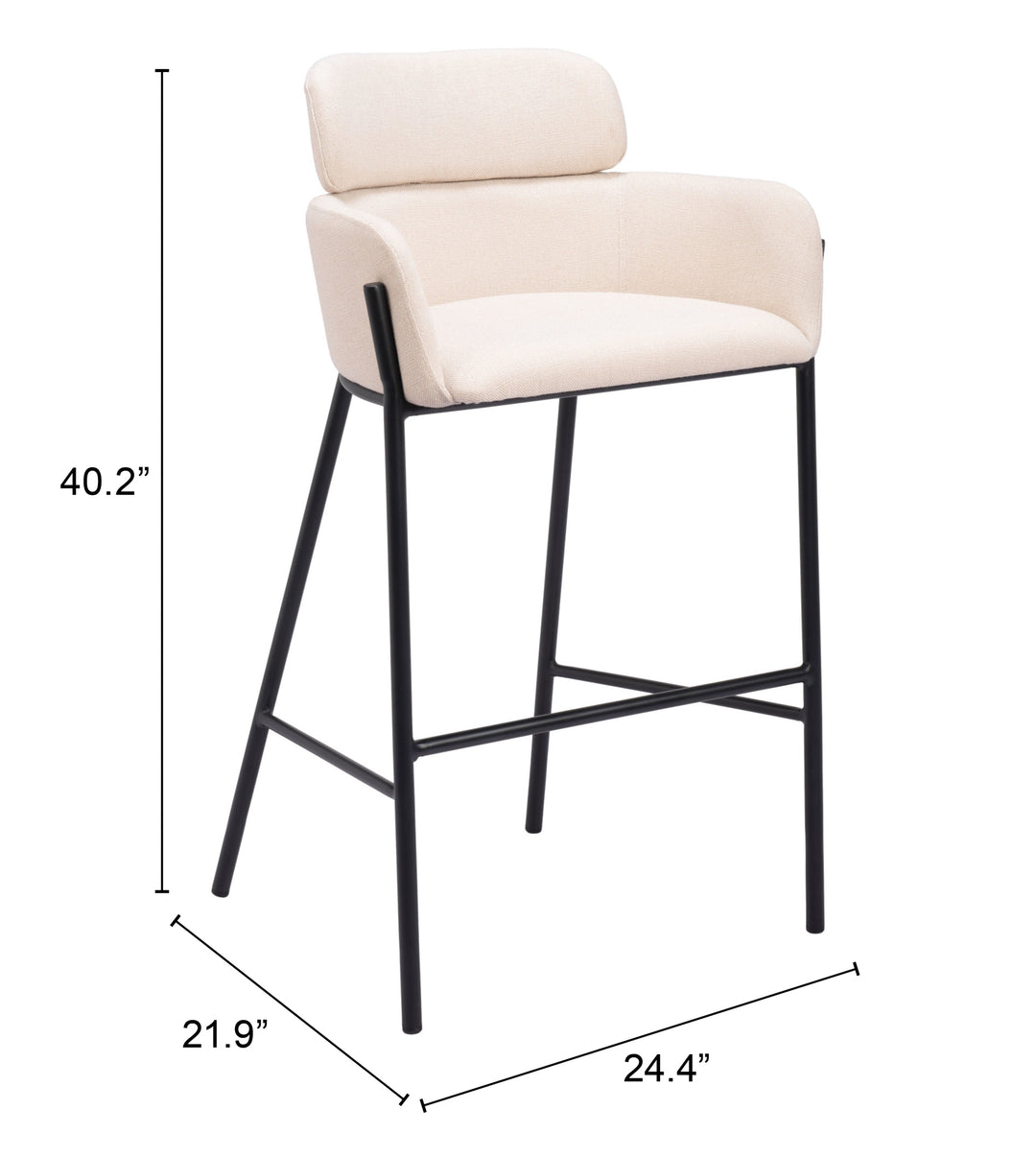 Zuo Bremor Barstool Beige
