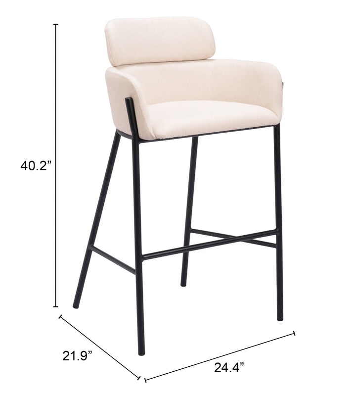 Zuo Bremor Barstool Beige