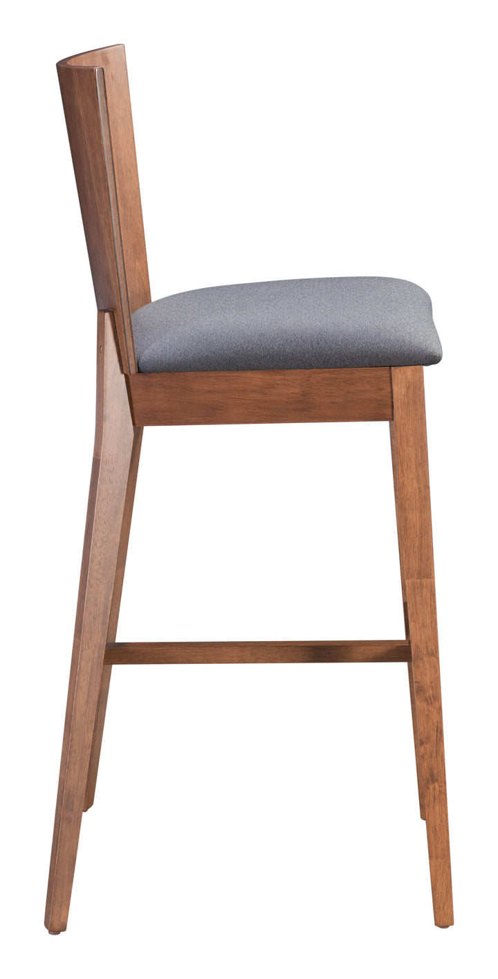 Zuo Ambrose Barstool (Set of 2) Walnut & Dark Gray