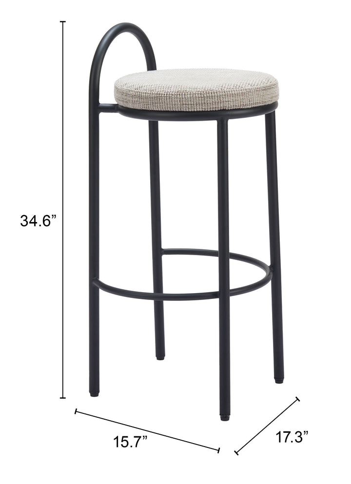 Zuo Sisal Barstool (Set of 2) Beige Tweed