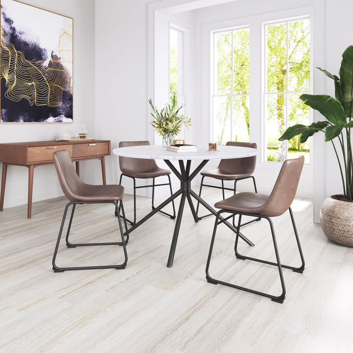 Zuo Smart Dining Chair (Set of 2) Vintage Espresso