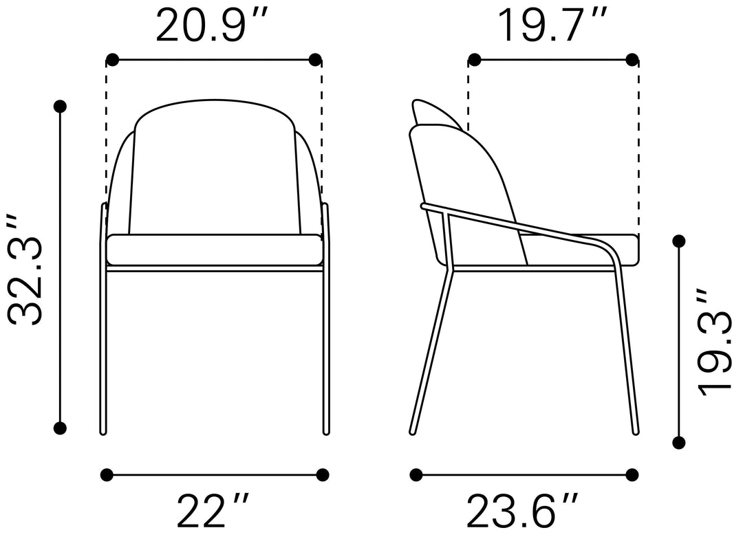 Zuo Jambi Dining Chair (Set of 2) Ivory