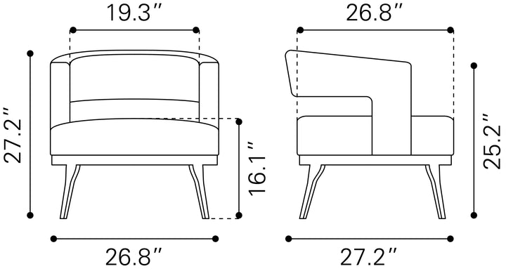 Zuo Penryn Accent Chair Beige