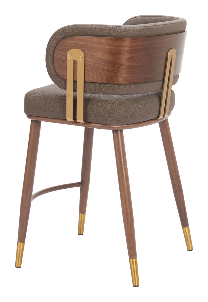 Zuo Brew Counter Stool Brown & Walnut