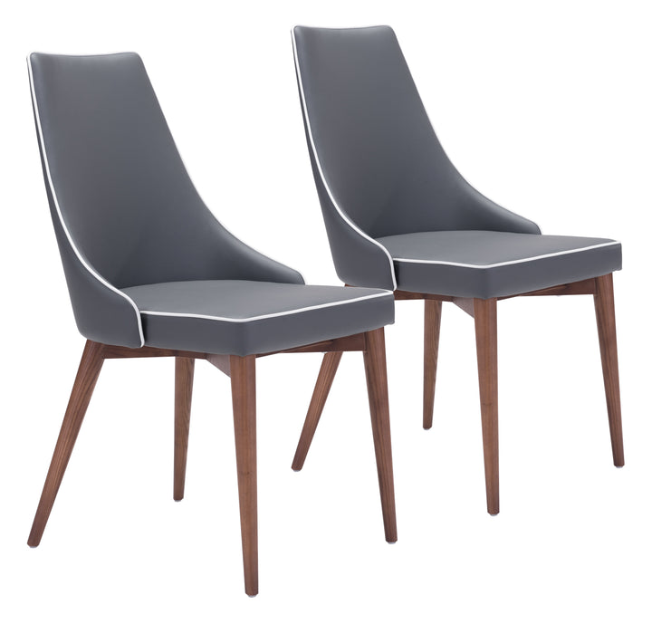 Zuo Moor Dining Chair (Set of 2) Dark Gray