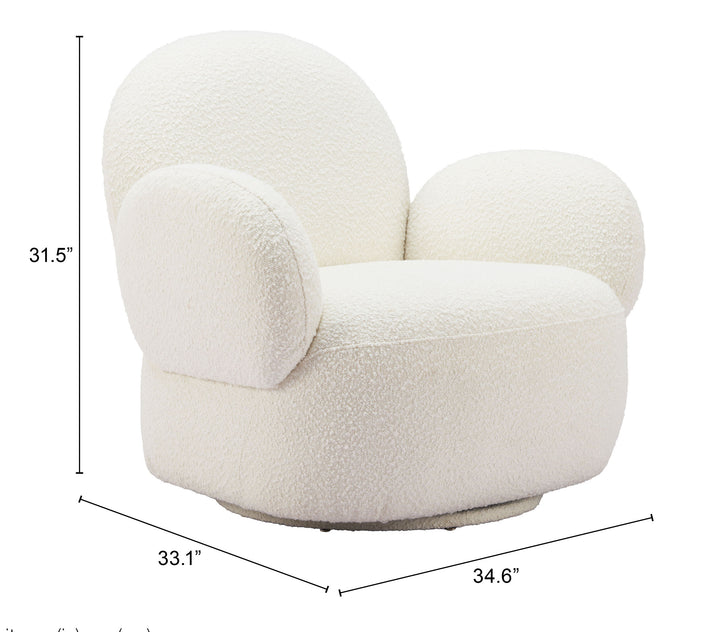Zuo Pilka Swivel Chair White