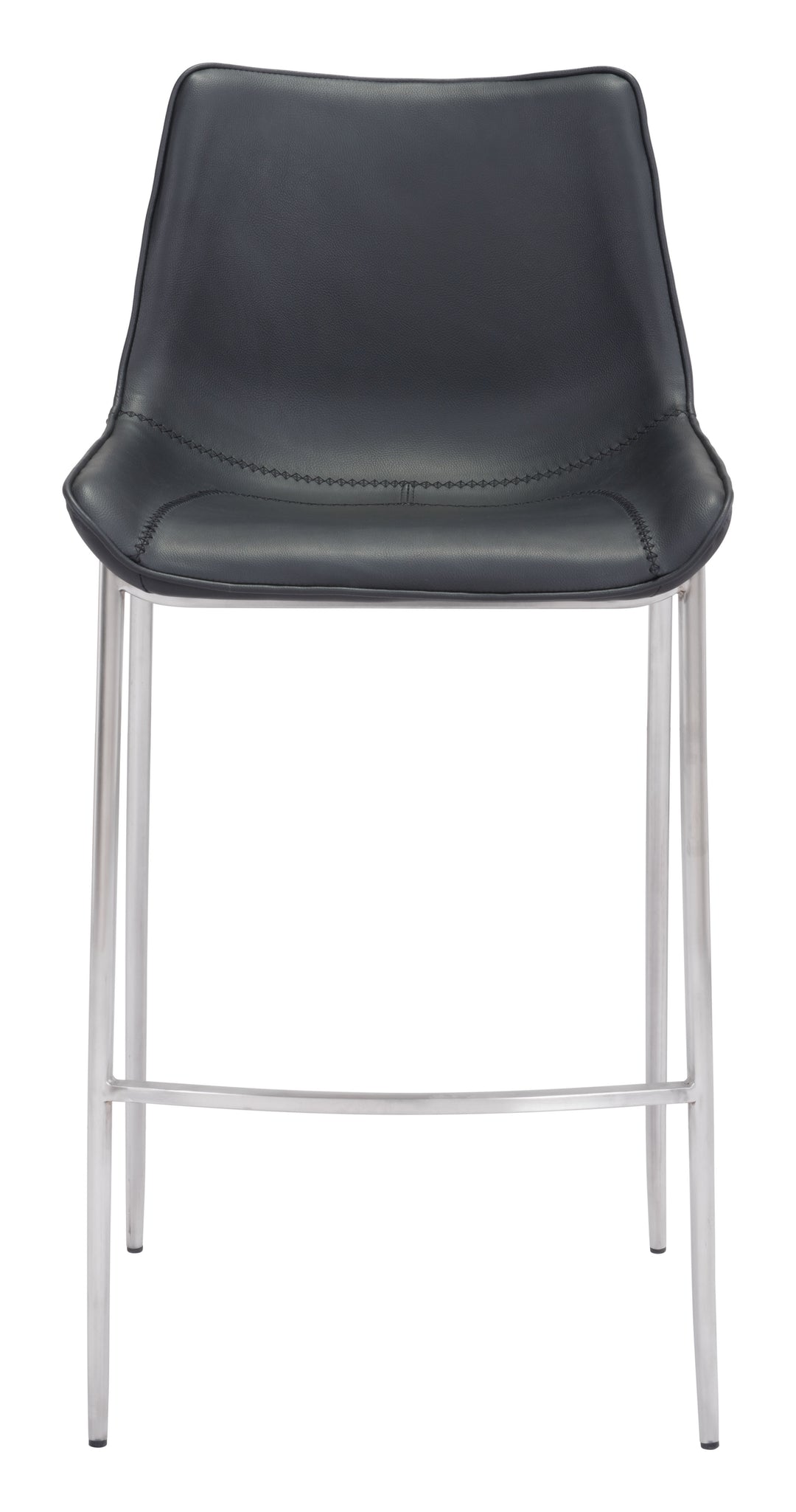 Zuo Magnus Barstool (Set of 2) Black & Silver