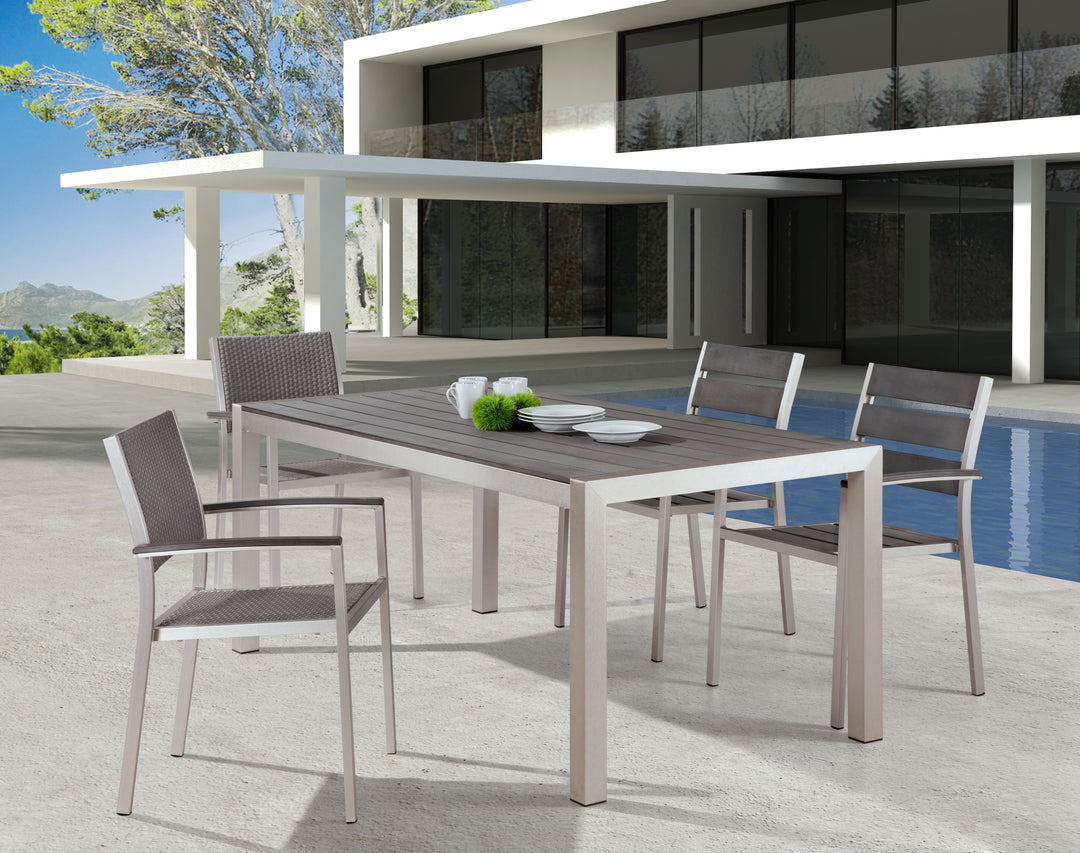 Zuo Metropolitan Dining Armchair (Set of 2) Gray & Silver