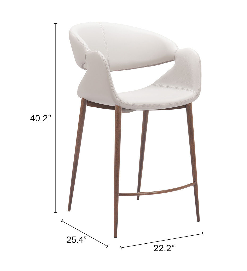 Zuo Limay Counter Stool (Set of 2) Beige & Walnut