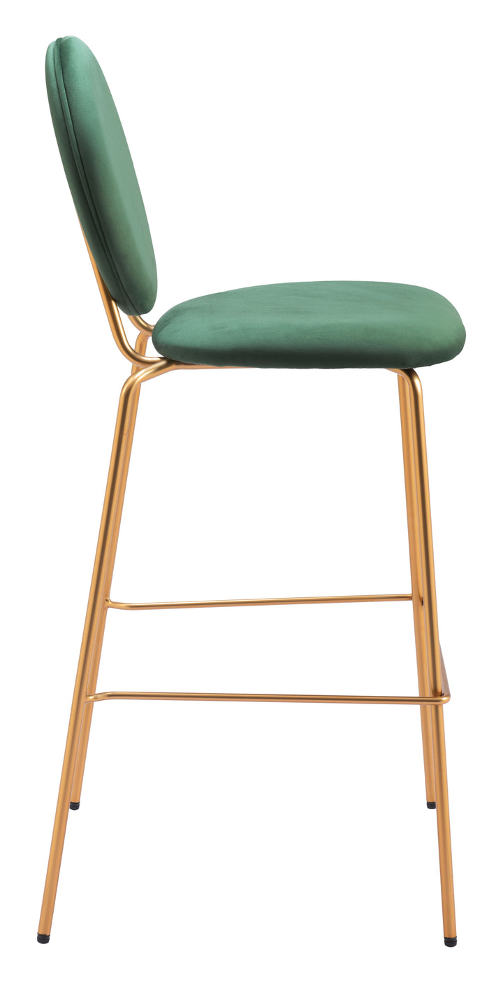 Zuo Odessa Barstool (Set of 2) Green & Gold