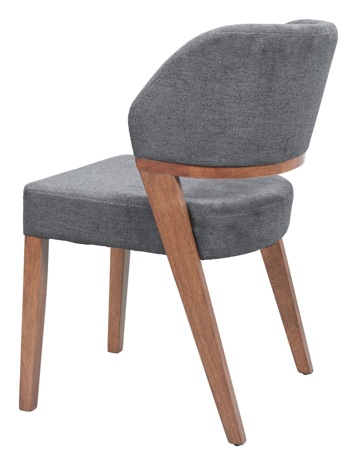 Zuo Sunobu Dining Chair (Set of 2) Azure Gray & Walnut