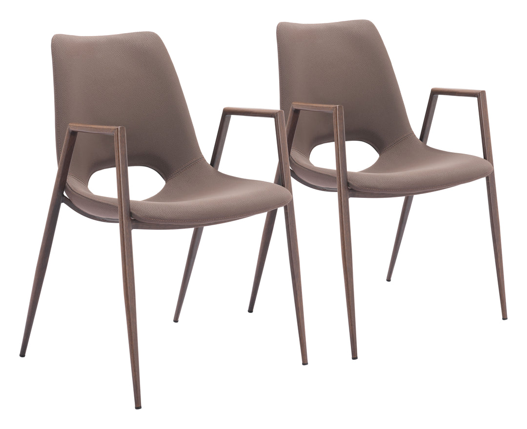 Zuo Desi Dining Chair (Set of 2) Brown & Walnut