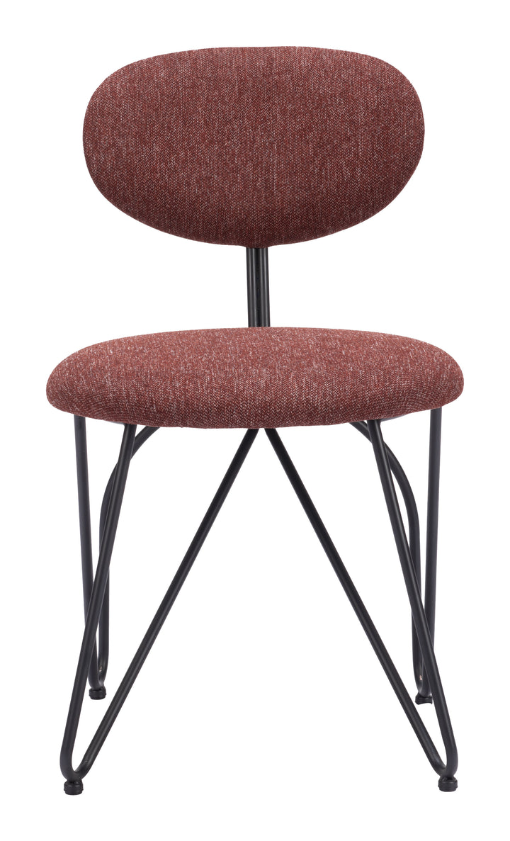 Zuo Novi Dining Chair (Set of 2) Maroon Brown