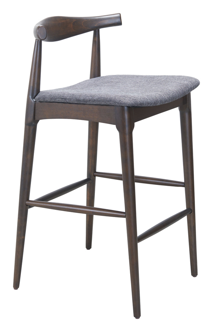 Zuo Tuzka Barstool (Set of 2) Gray & Espresso