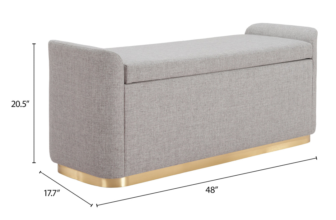 Zuo Dobo Storage Bench Gray