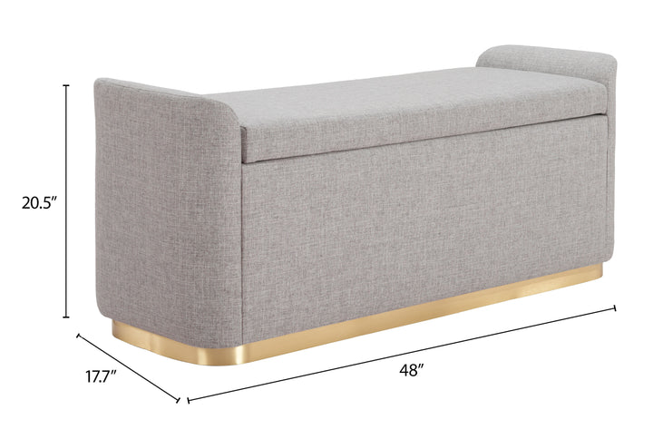 Zuo Dobo Storage Bench Gray