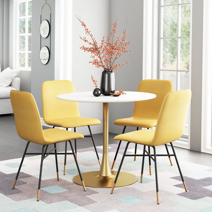 Zuo Opus Dining Table White & Gold