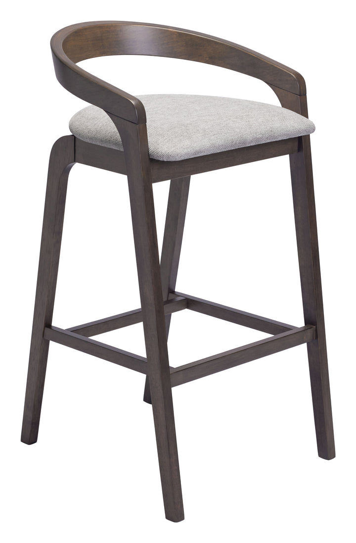 Zuo Troy Barstool (Set of 2) Dove Gray & Espresso