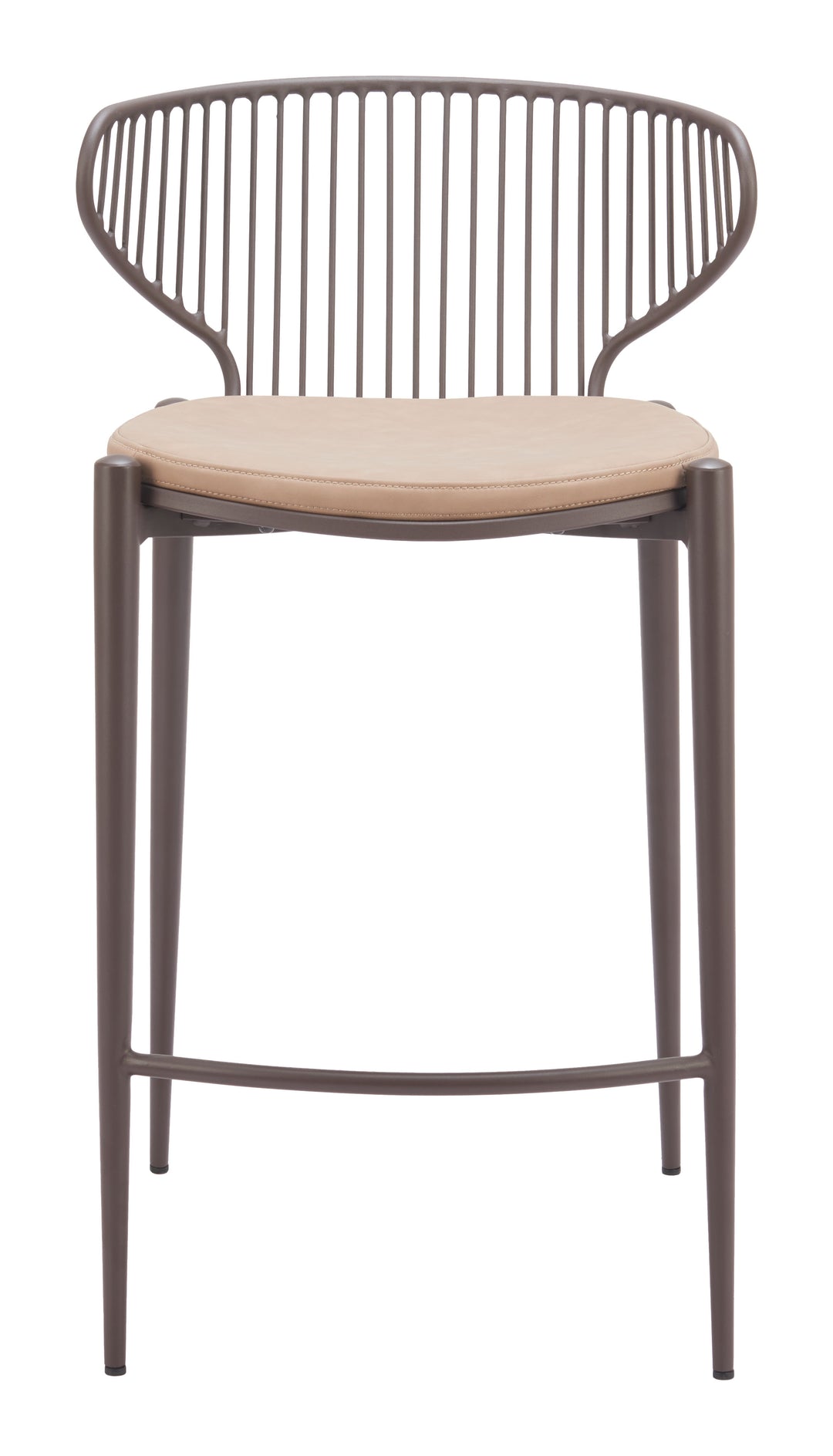 Zuo Silues Counter Stool (Set of 2) Taupe & Brown
