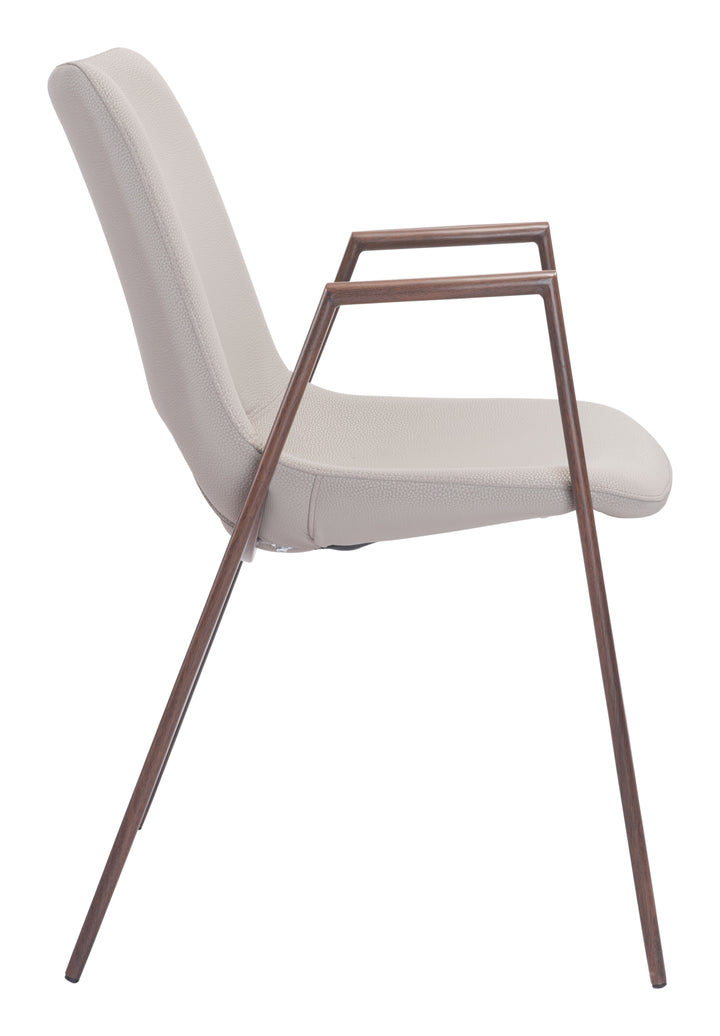 Zuo Desi Dining Chair (Set of 2) Beige & Walnut