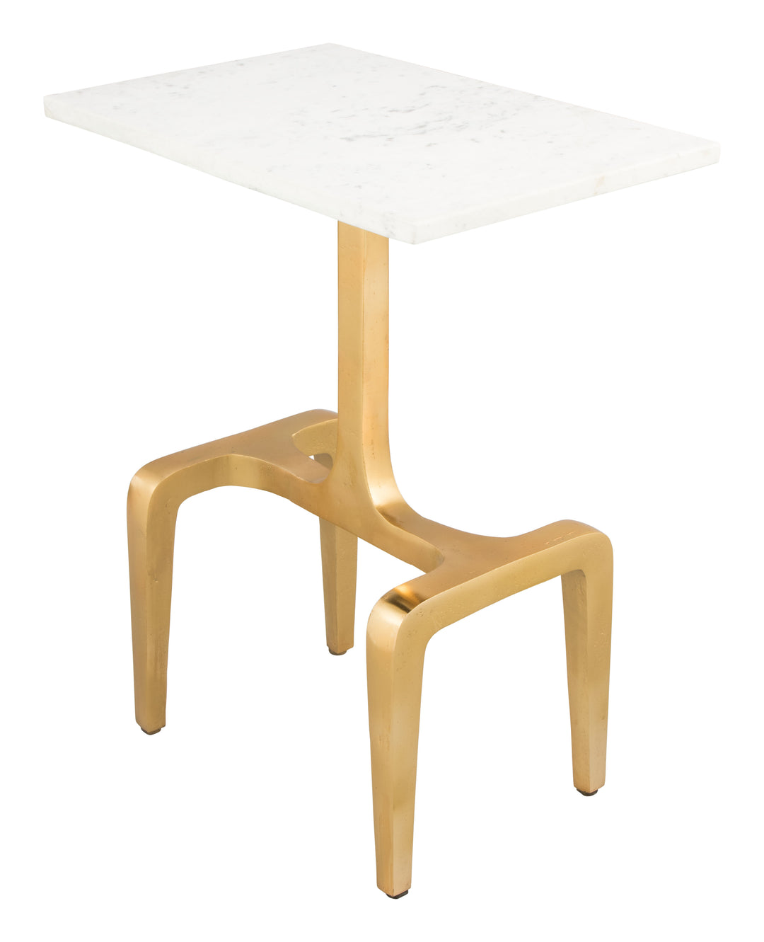 Zuo Clement Side Table White & Gold