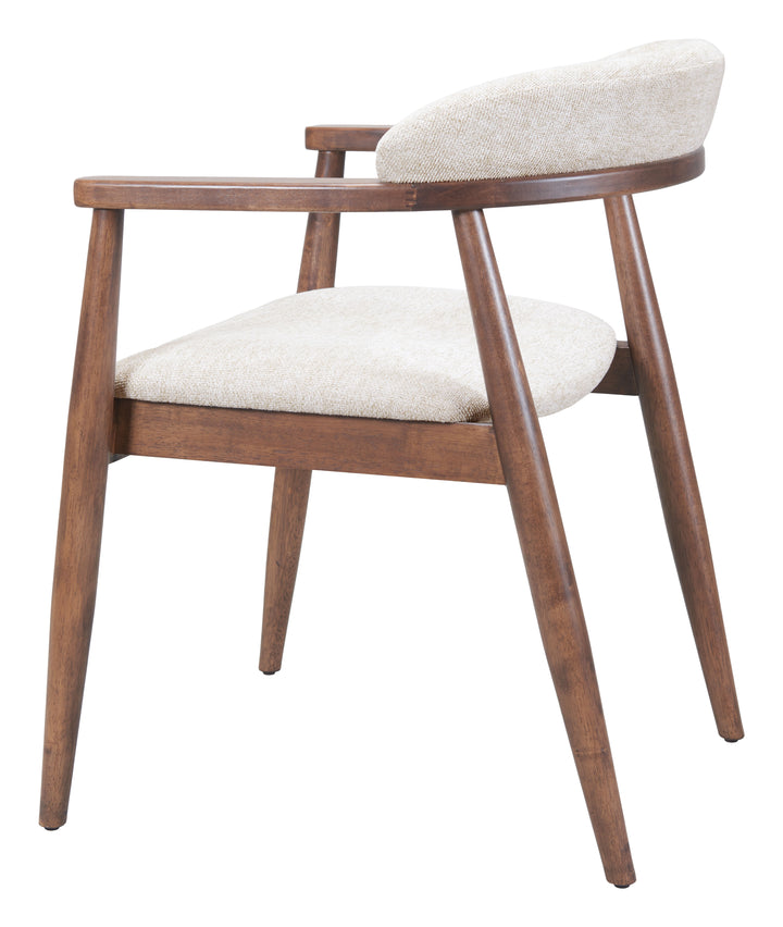 Zuo Goka Dining Chair Beige & Walnut