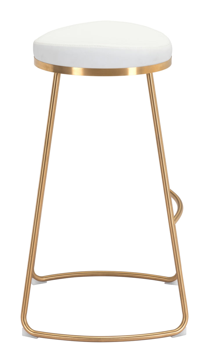 Zuo Bree Barstool (Set of 2) White & Gold