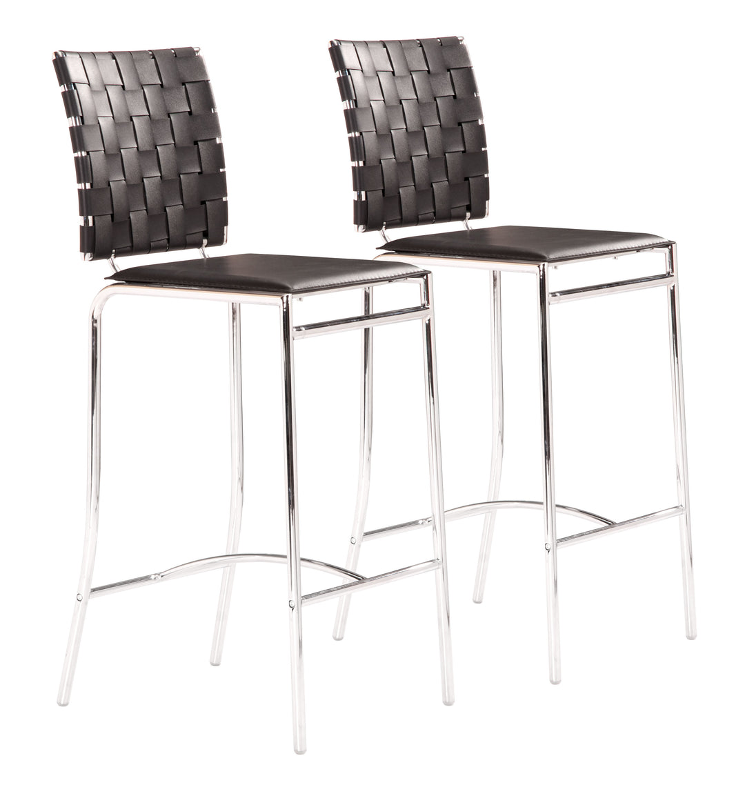 Zuo Criss Cross Counter Stool (Set of 2) Black