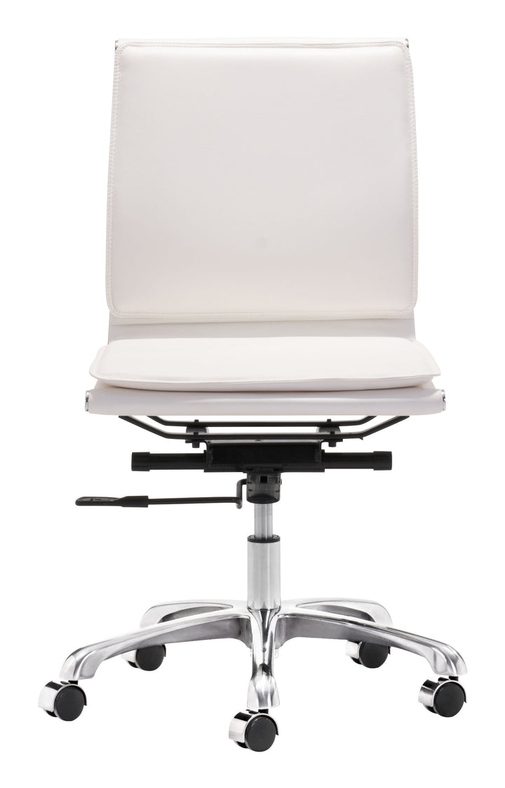 Zuo Lider Plus Armless Office Chair White