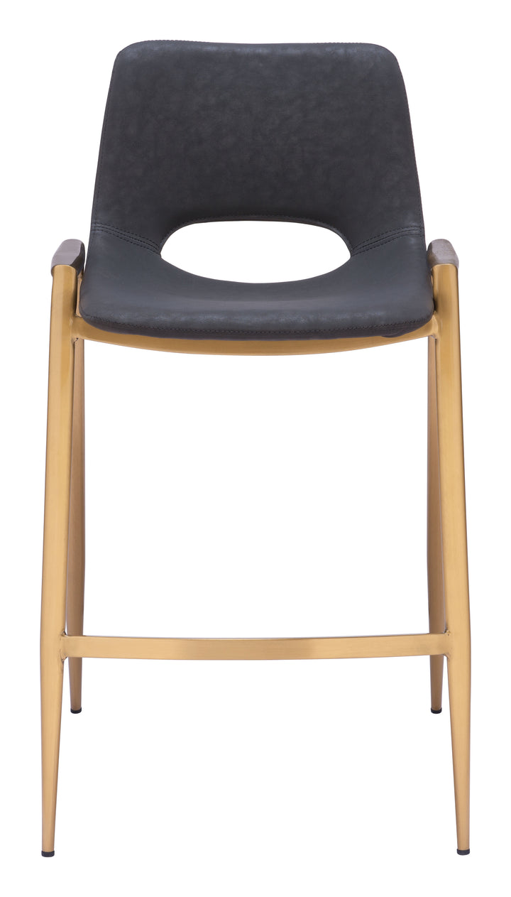 Zuo Desi Counter Stool (Set of 2) Black & Gold