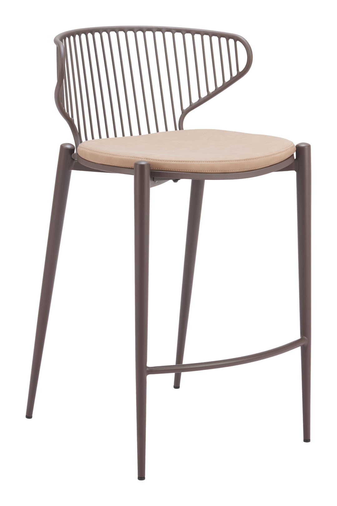 Zuo Silues Counter Stool (Set of 2) Taupe & Brown