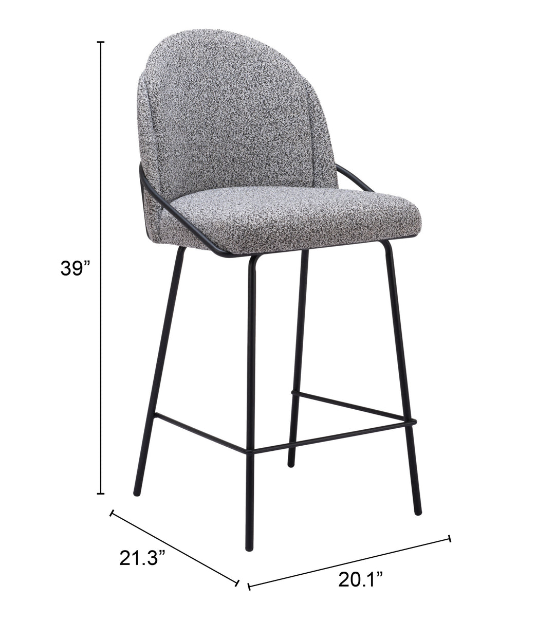 Zuo Jambi Counter Stool (Set of 2) Black & White