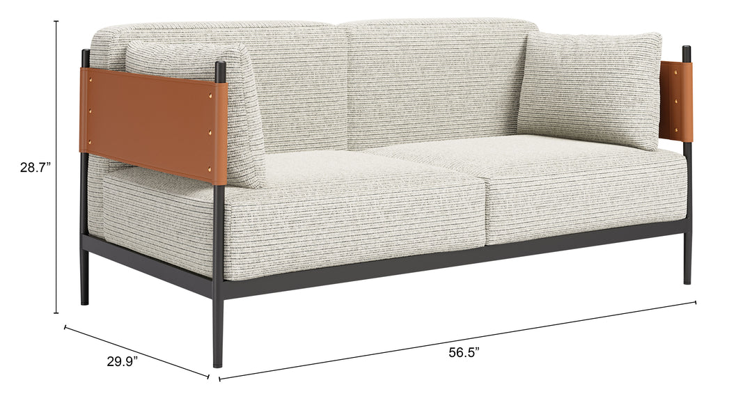 Zuo Stirbe Loveseat Gray