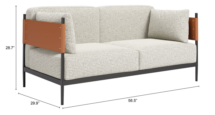 Zuo Stirbe Loveseat Gray