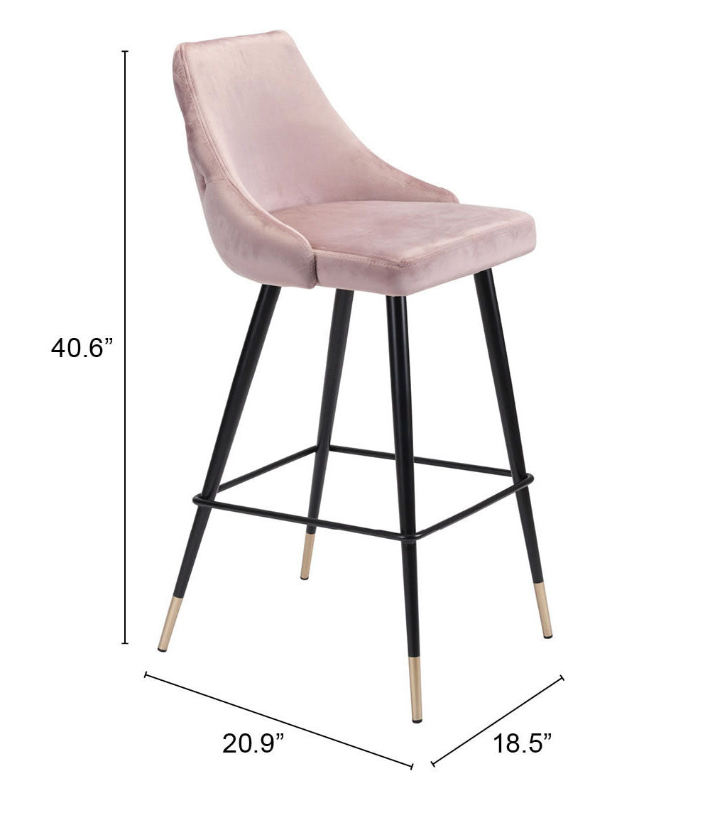 Zuo Piccolo Barstool Pink