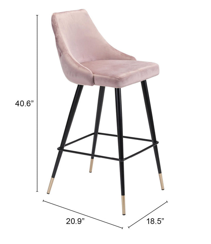 Zuo Piccolo Barstool Pink