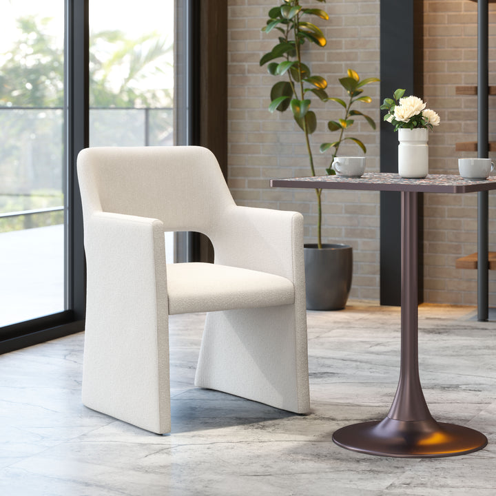 Zuo Minet Dining Chair Linen White