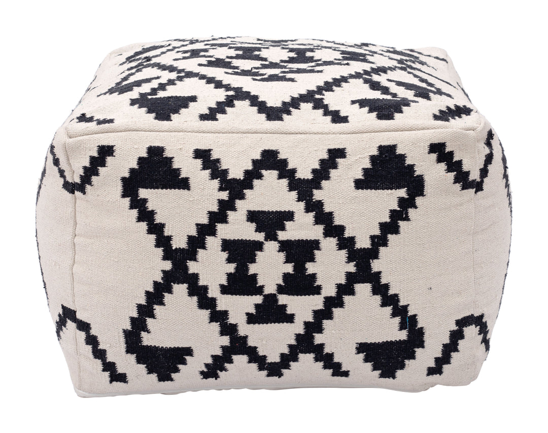 Zuo Lizardo Ottoman Beige & Black