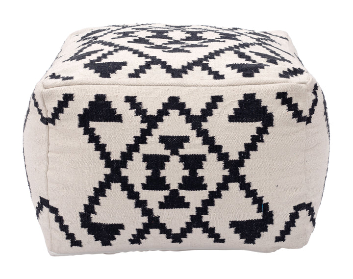Zuo Lizardo Ottoman Beige & Black