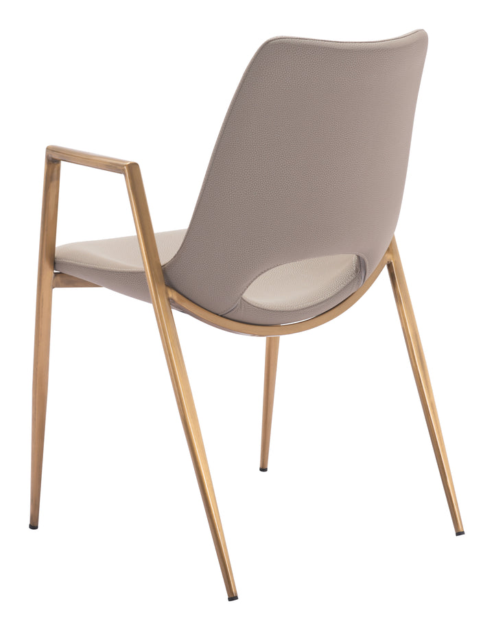 Zuo Desi Dining Chair (Set of 2) Beige & Gold