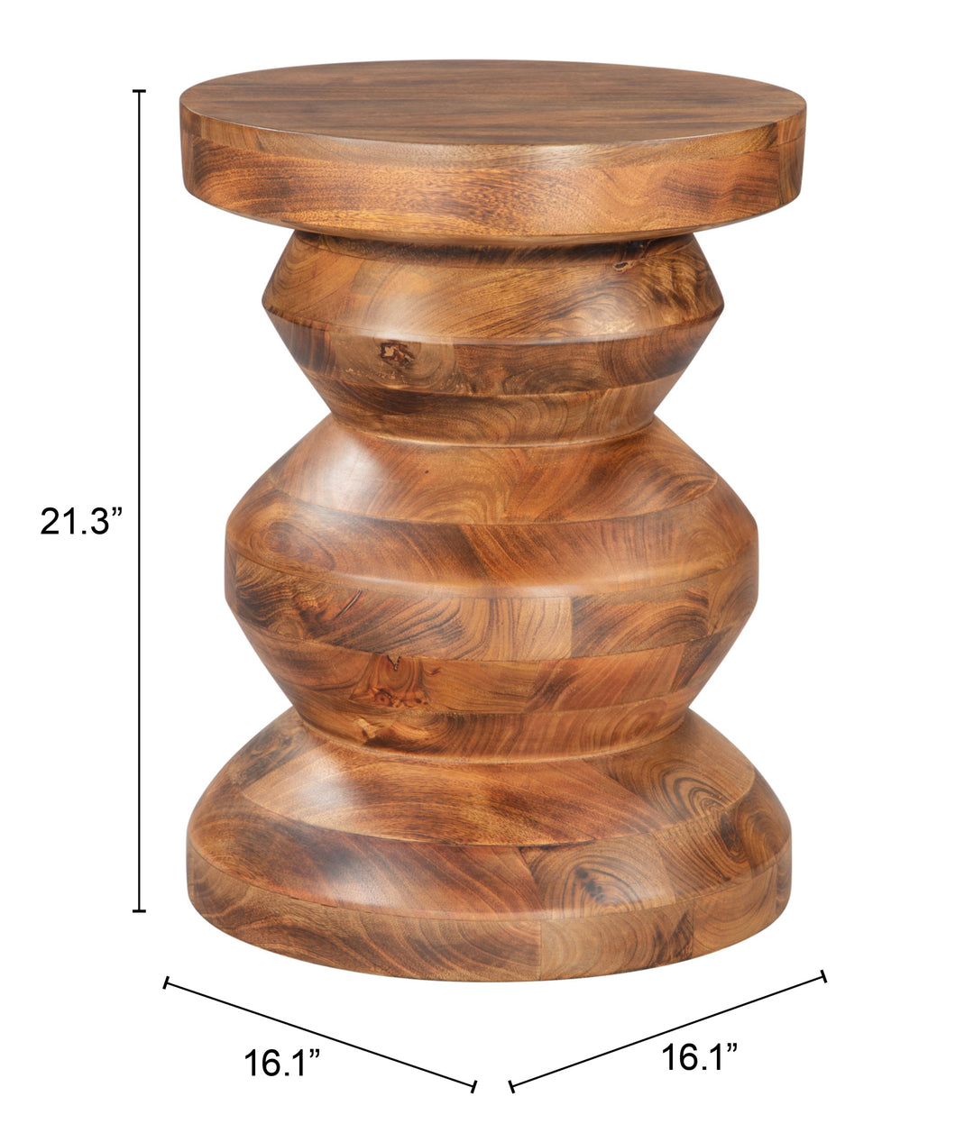 Zuo Kerala Side Table Walnut
