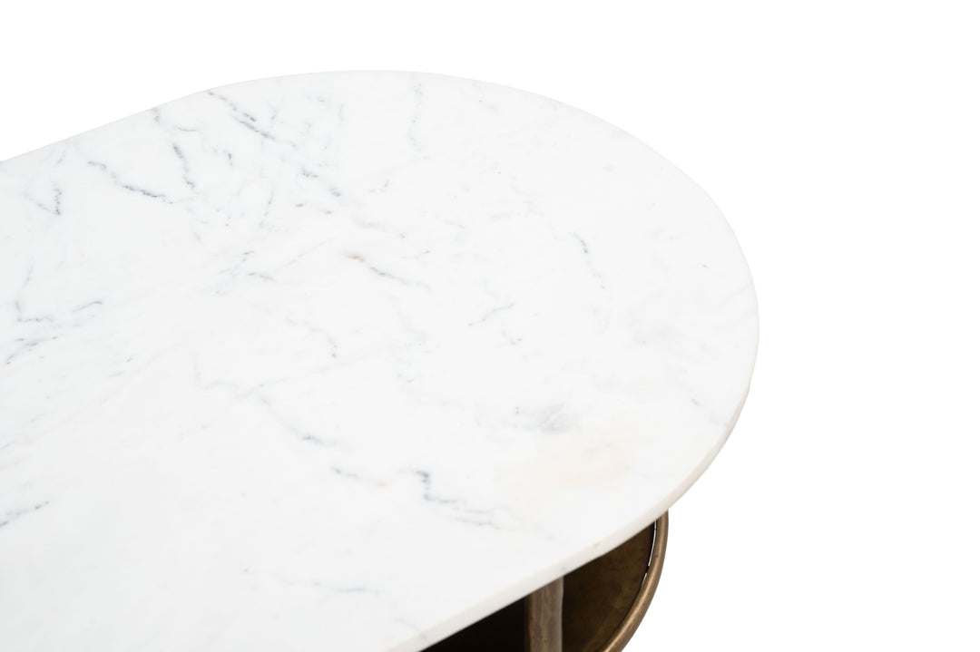 Zuo Bild Console Table White & Brass