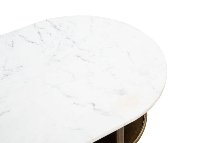 Zuo Bild Console Table White & Brass