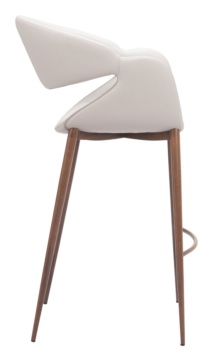 Zuo Limay Barstool (Set of 2) Beige & Walnut