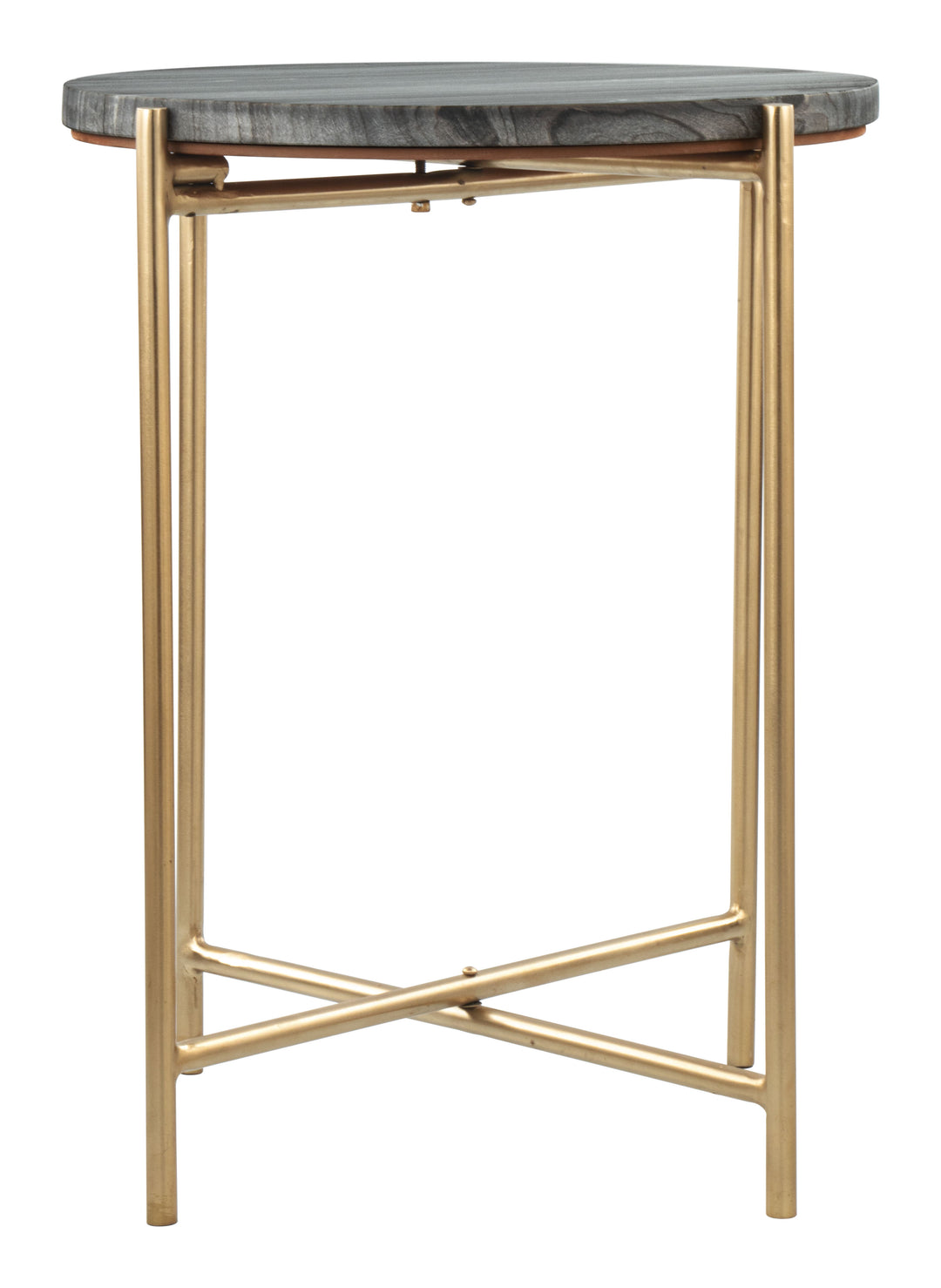 Zuo David Side Table Gray & Gold