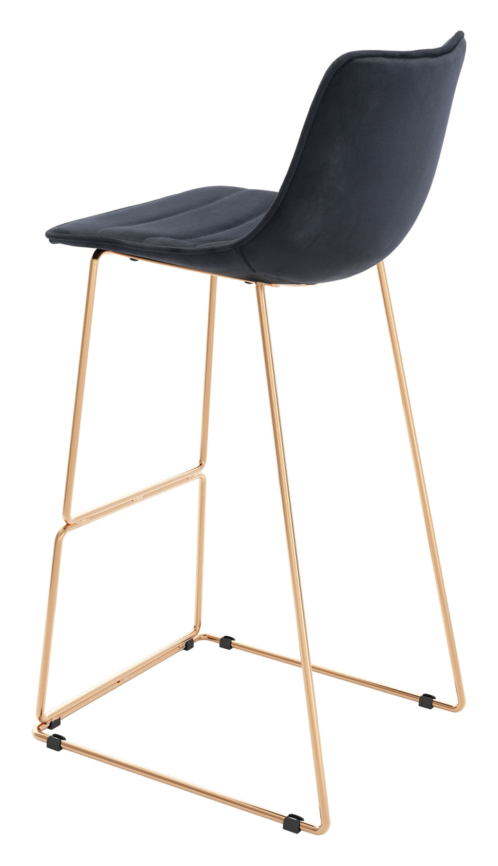Zuo Adele Barstool (Set of 2) Black & Gold