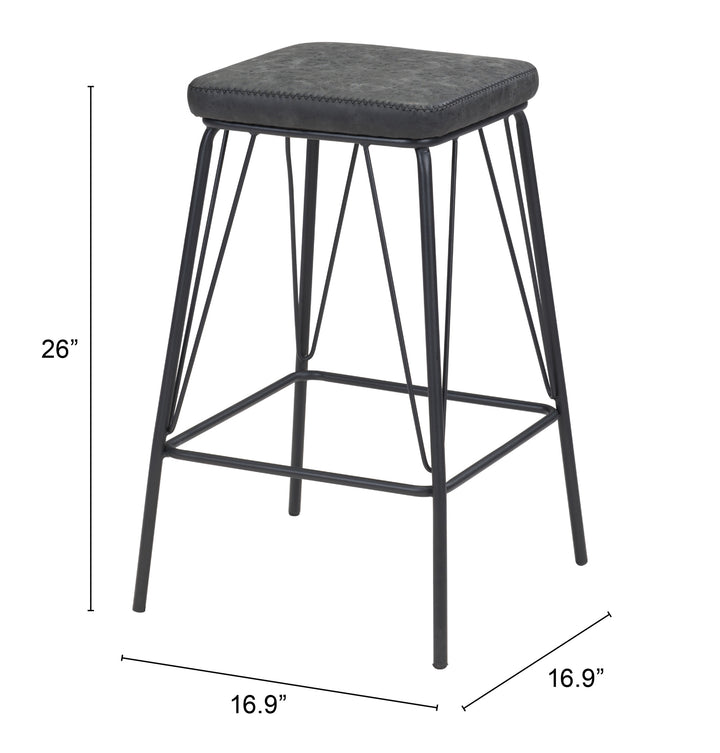 Zuo Samuel Counter Stool (Set of 2) Vintage Black