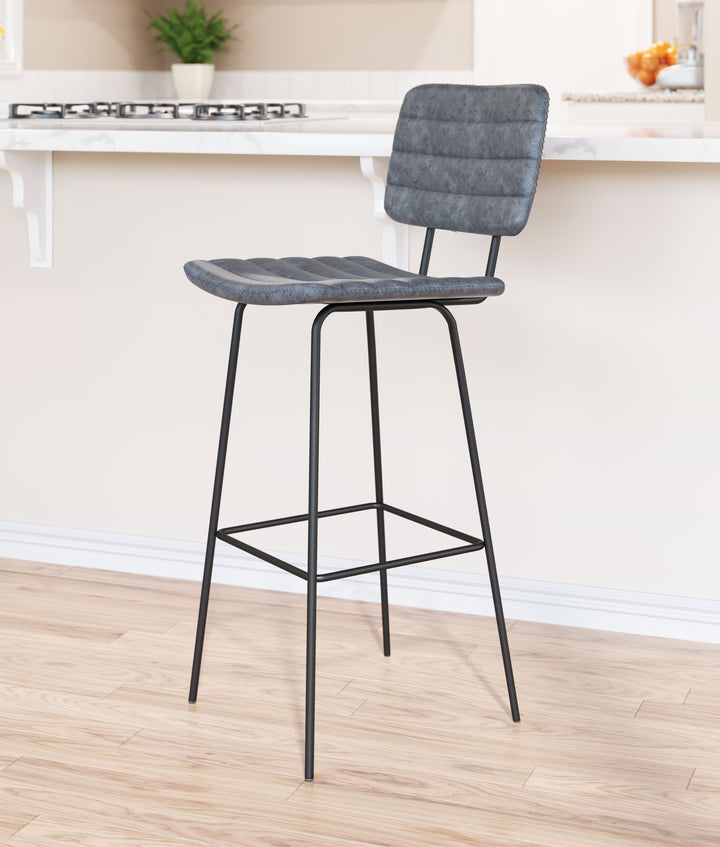 Zuo Boston Barstool (Set of 2) Vintage Black