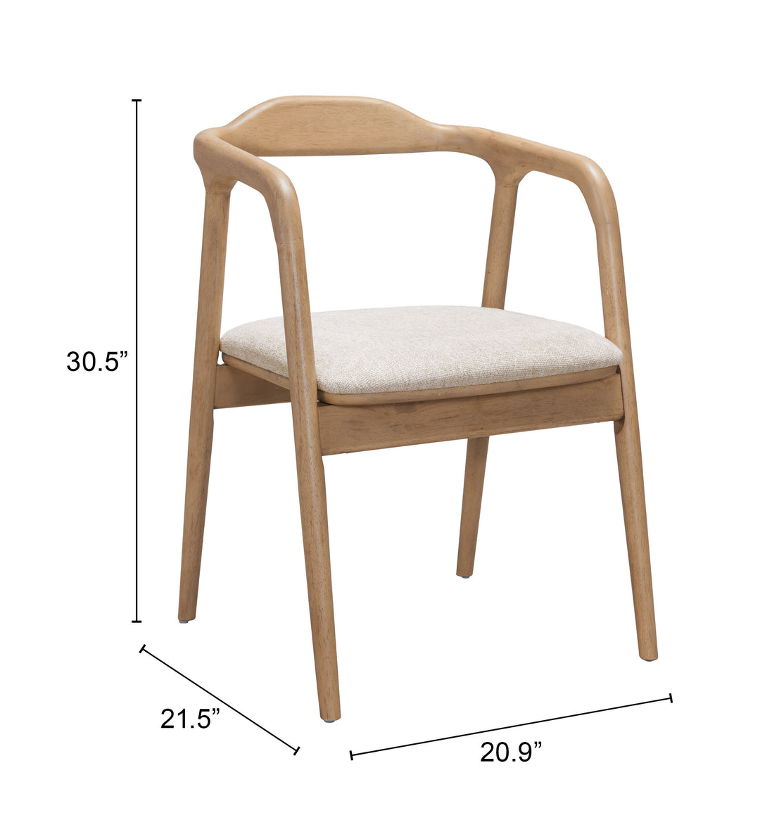 Zuo Hosoi Dining Chair Beige
